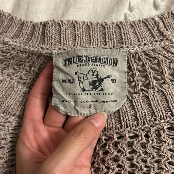 True Religion open knit/crochet sweater - Picture 2 of 4